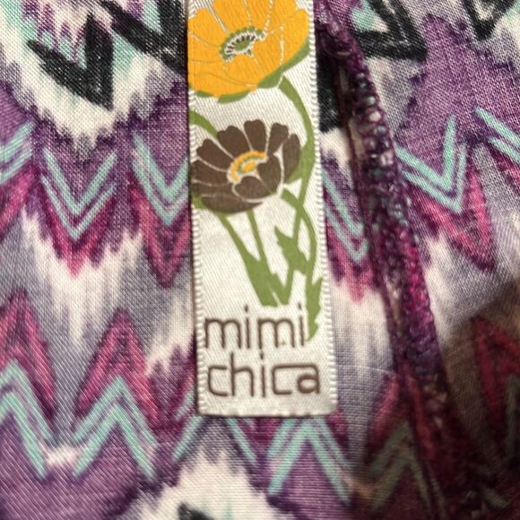 MIMI Chica patterned shorts pleated side zip wide waistband lightweight SZ S - Picture 6 of 11